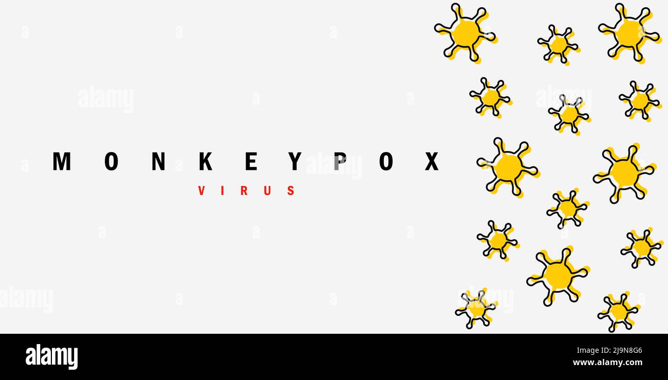 Banner with illustration of the yellow virus. The concept of the spread ...