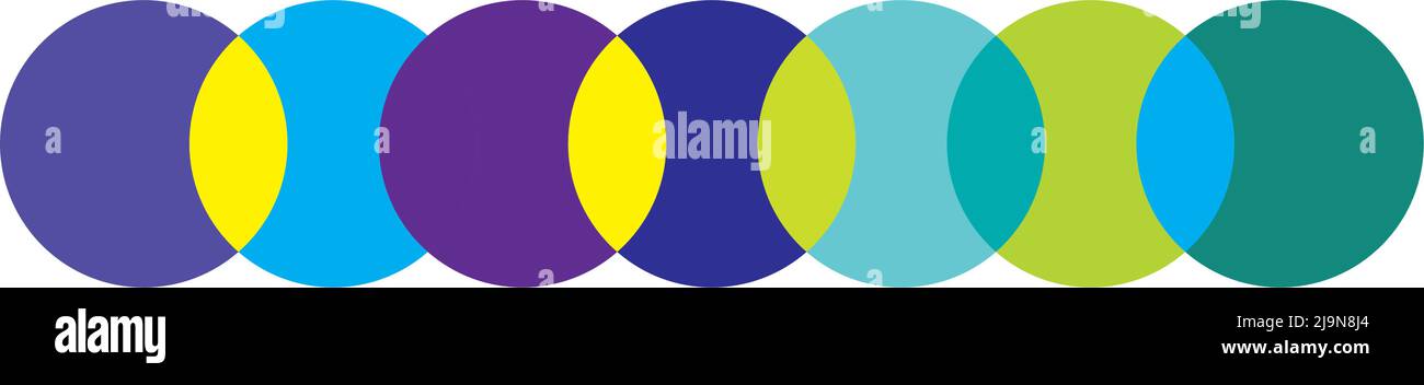 Intersecting, overlapping circles, rings. Stock vector illustration ...