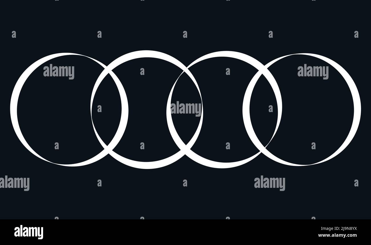 Intersecting, overlapping circles, rings. Stock vector illustration ...