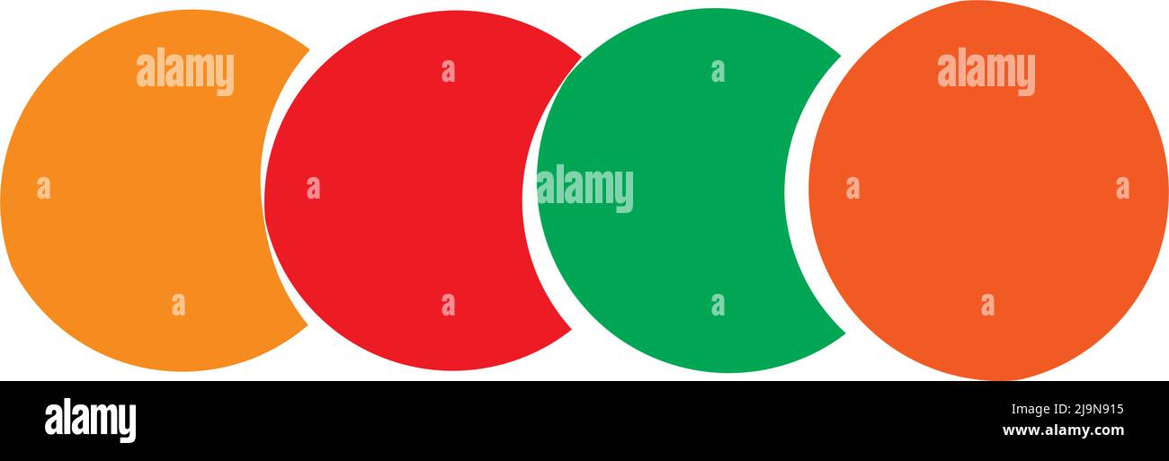 Intersecting, overlapping circles, rings. Stock vector illustration ...