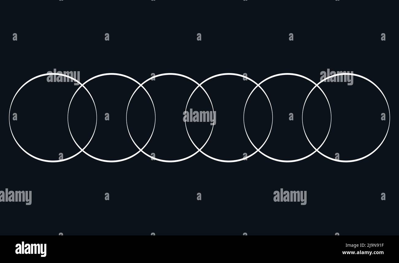Intersecting, overlapping circles, rings. Stock vector illustration ...