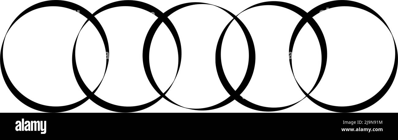 Intersecting, overlapping circles, rings. Stock vector illustration ...