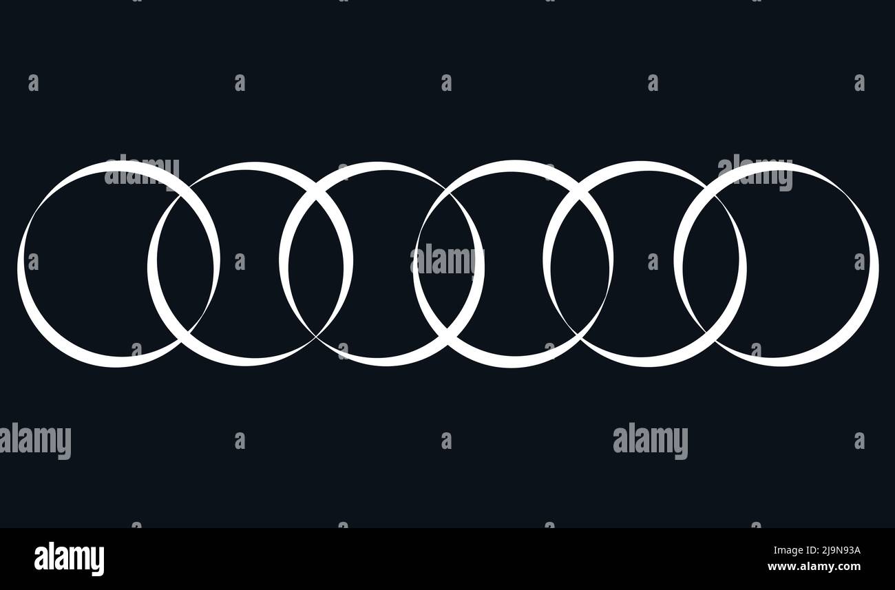 Intersecting, overlapping circles, rings. Stock vector illustration, clip-art graphics Stock Vector