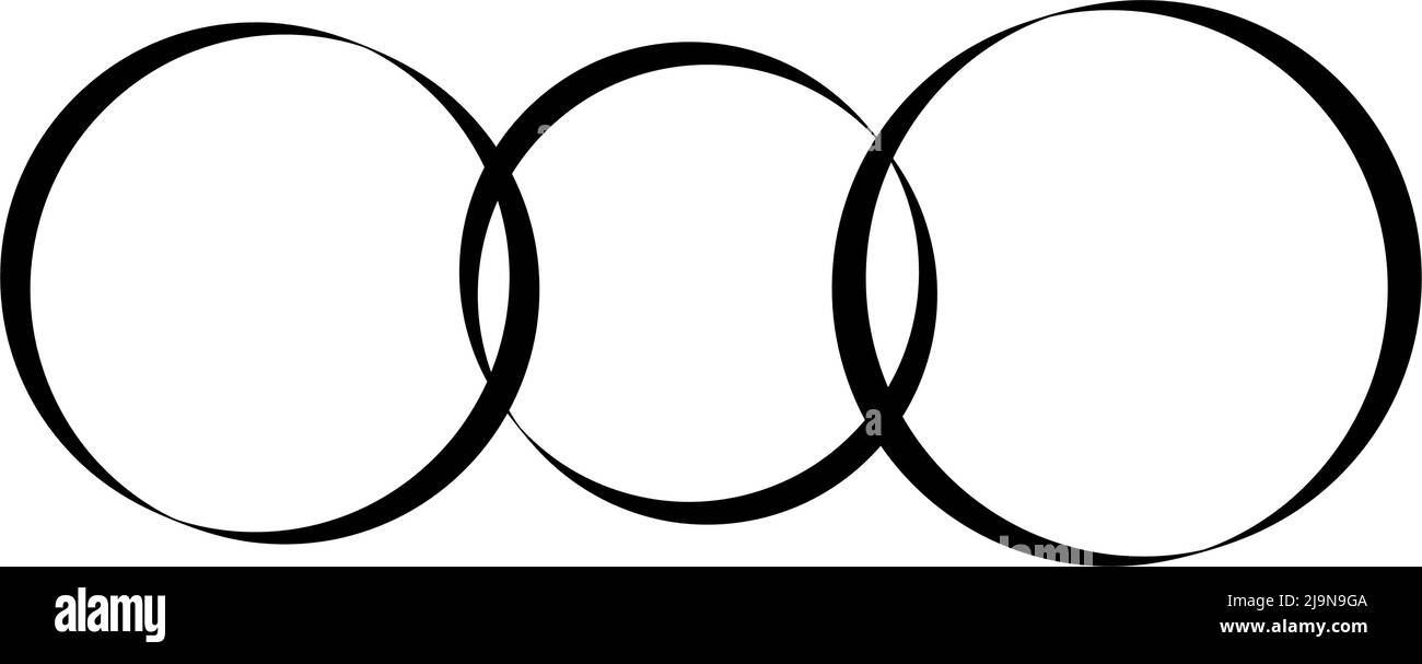 Intersecting, overlapping circles, rings. Stock vector illustration ...