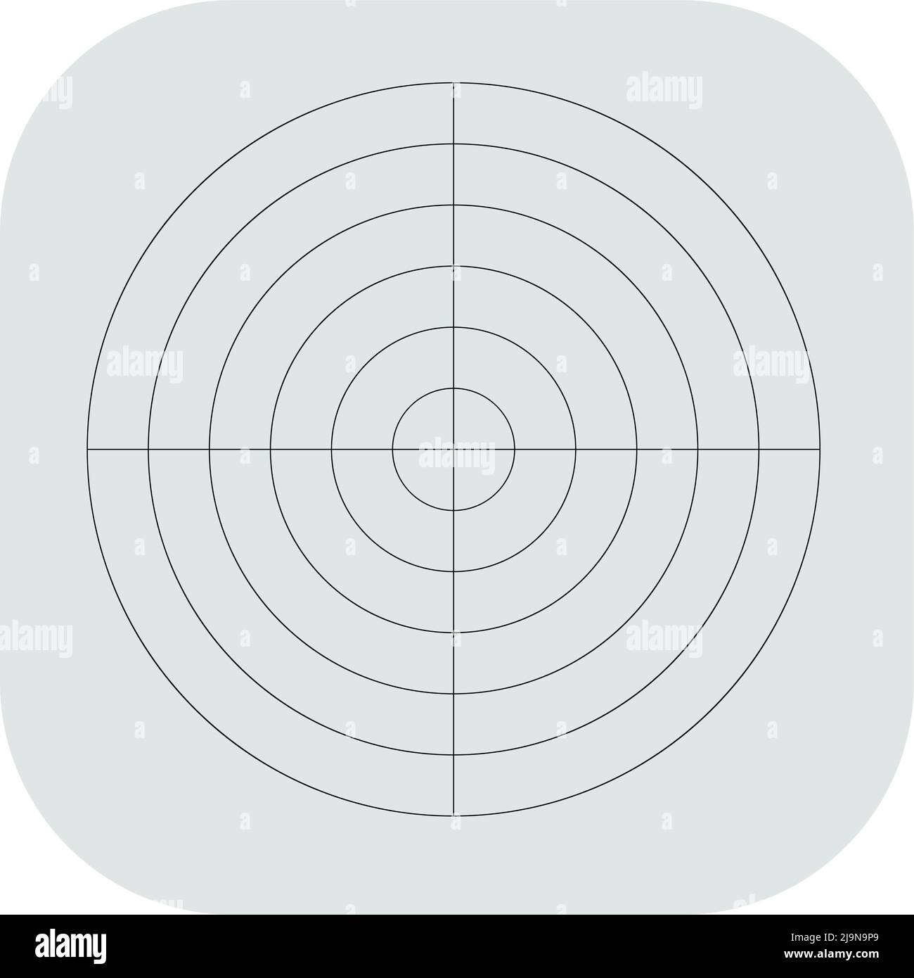 Polar, circular grid, mesh. Pie chart, graph element. Stock vector illustration, clip-art graphics Stock Vector