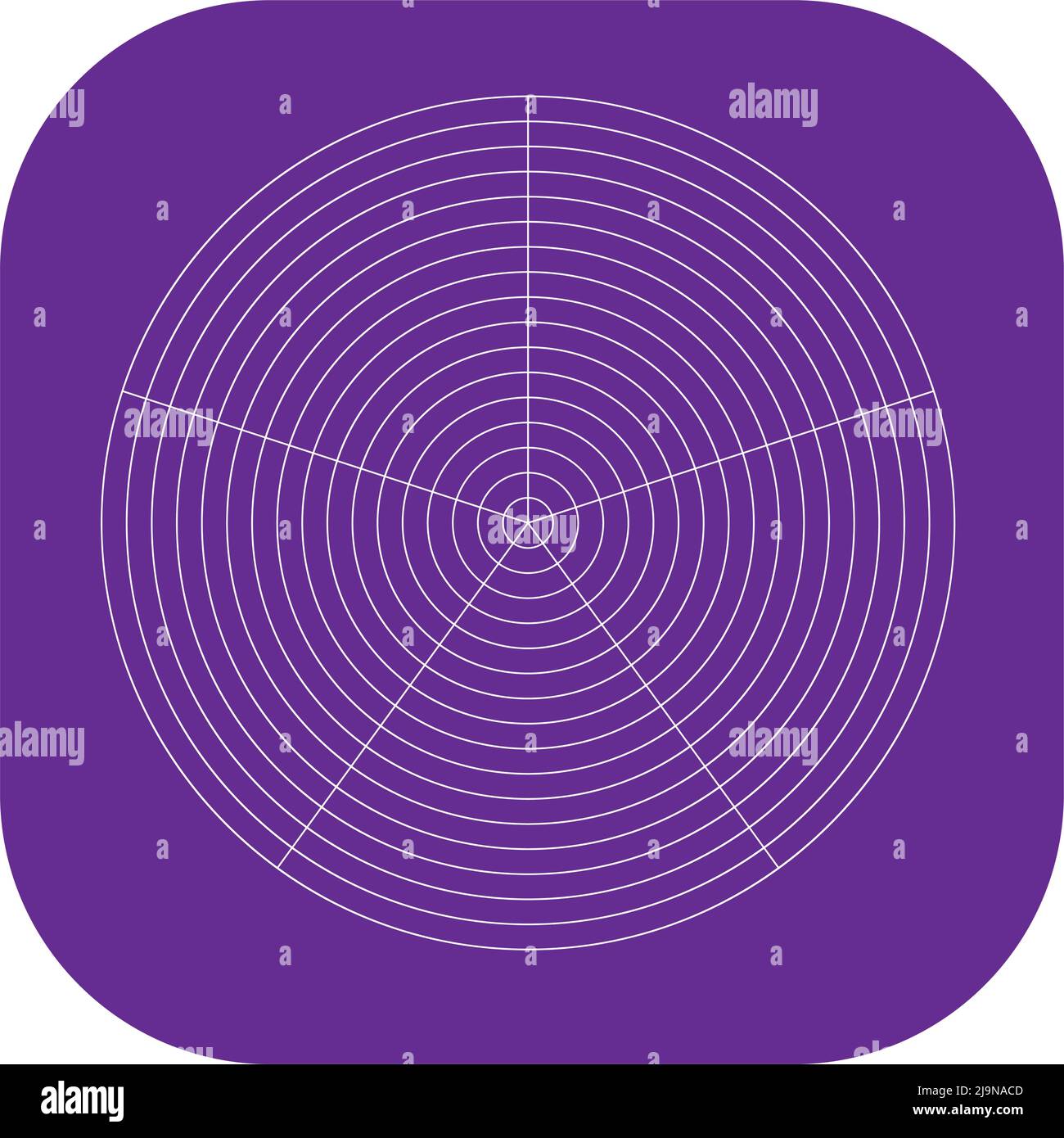 Polar, circular grid, mesh. Pie chart, graph element. Stock vector illustration, clip-art graphics Stock Vector