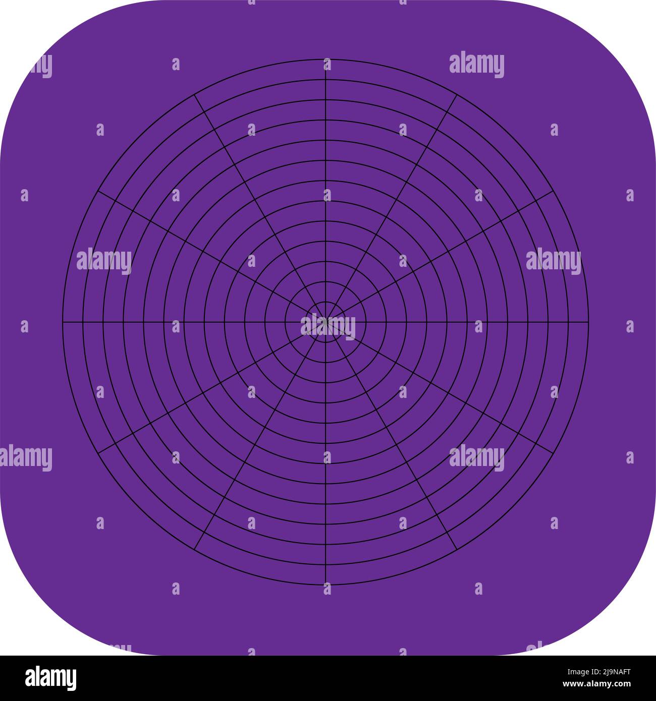 Polar, circular grid, mesh. Pie chart, graph element. Stock vector illustration, clip-art graphics Stock Vector