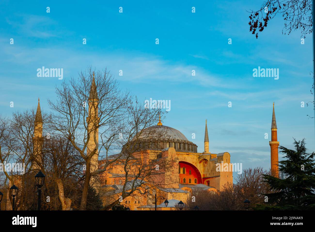 Hagia Sophia or Ayasofya Mosque in Istanbul at sunset. Istanbul ...