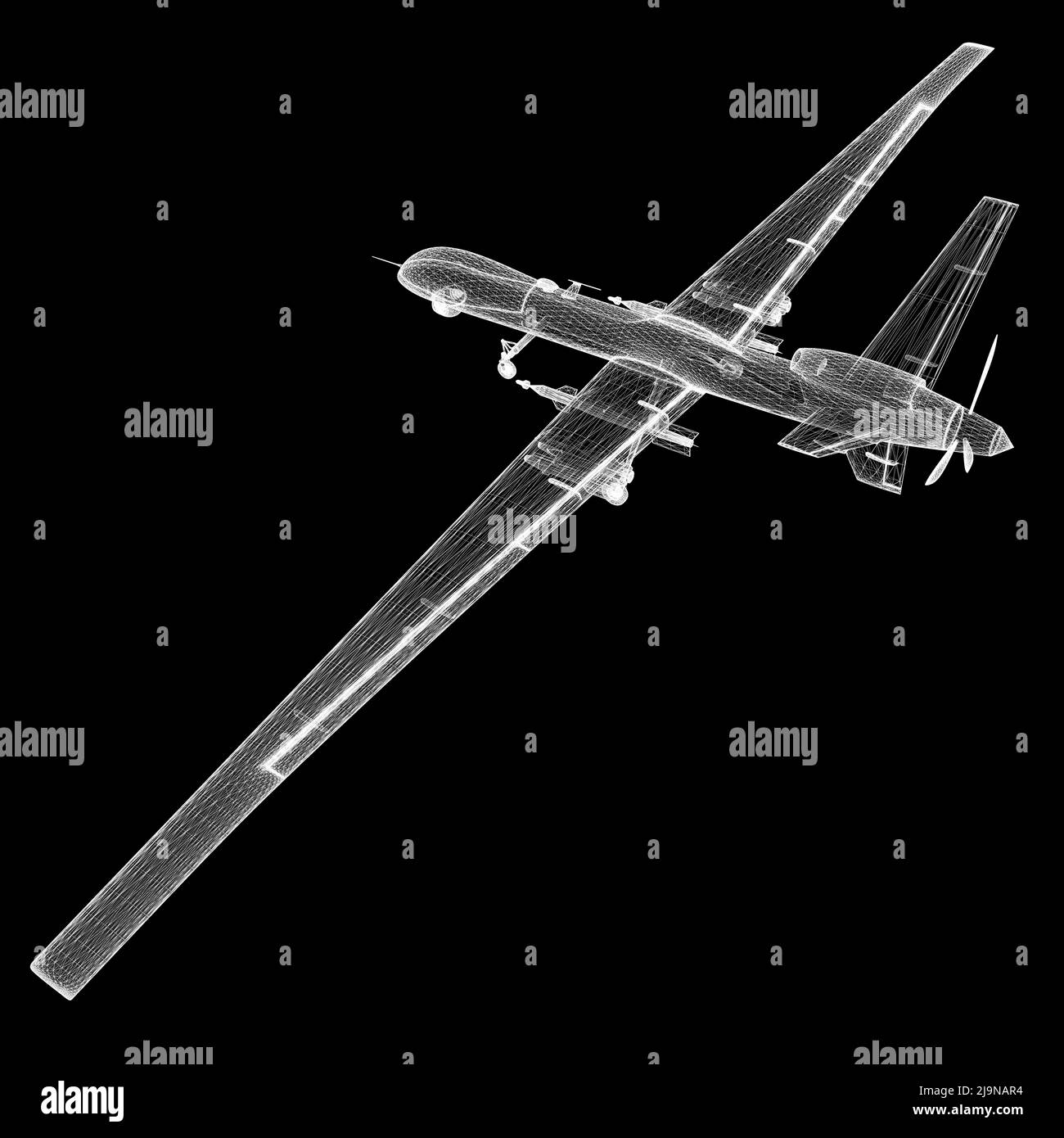 Unmanned Aerial Vehicle (UAV) , body structure, wire model Stock Photo ...