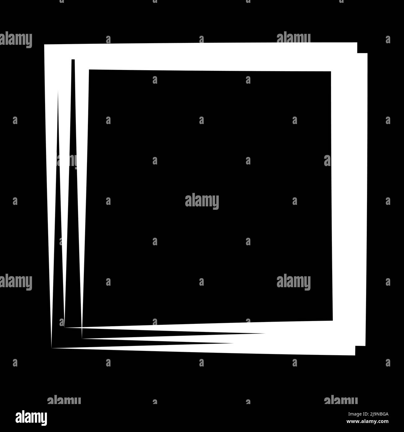 Random square contour frame, border element. Stock vector illustration, clipart graphics Stock