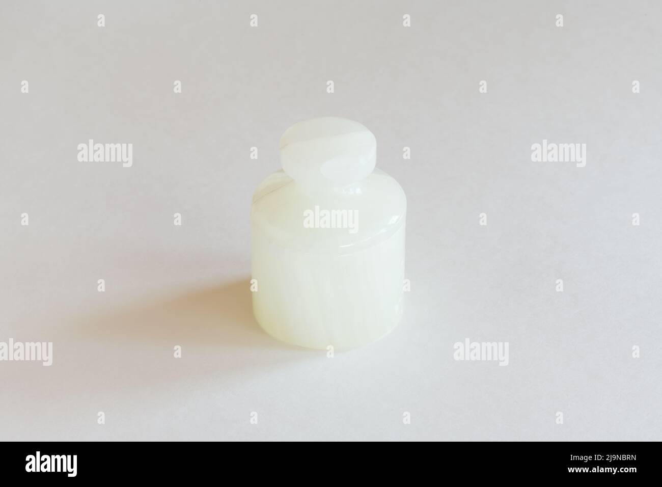 Round onyx box mock up on white background. Stock Photo