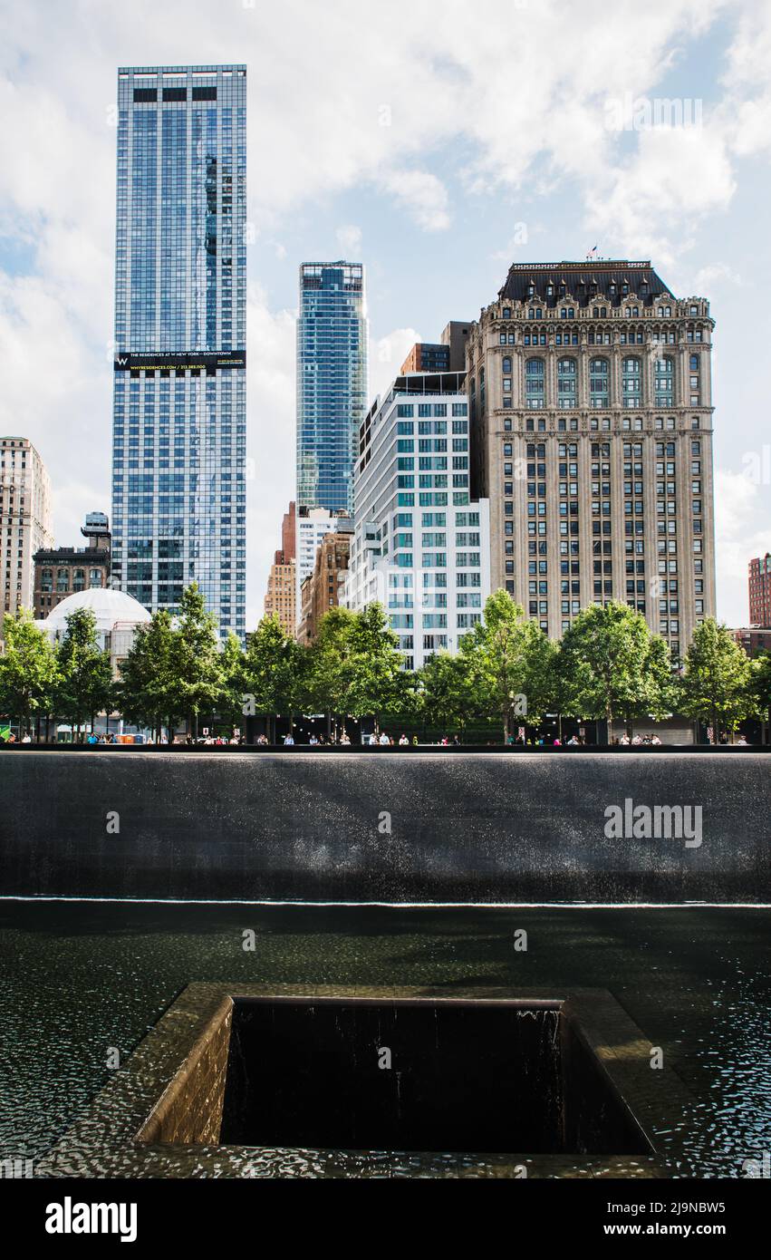 9/11 memorial, downtown Manhattan, New York City, New York Stock Photo