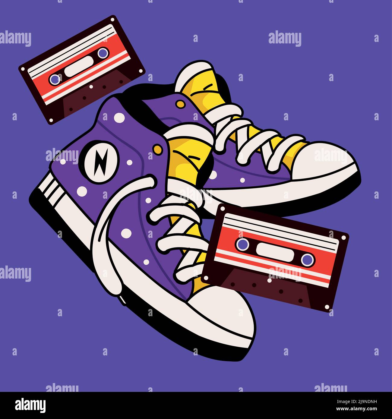 90s shoes and music tape Stock Vector Image & Art - Alamy