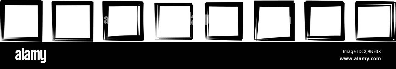 Random square contour frame, border element. Stock vector illustration ...