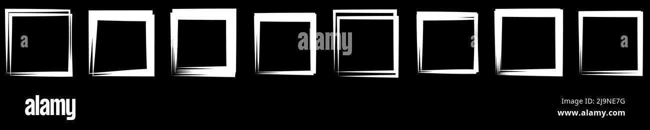Random square contour frame, border element. Stock vector illustration ...