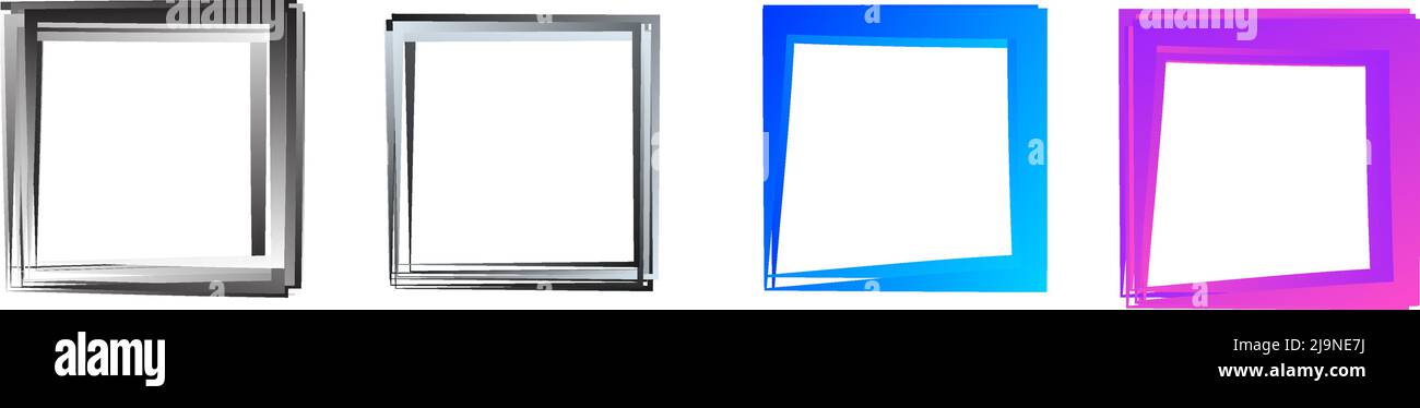 Random Solid Frame Random square contour frame, border element. Stock vector illustration ...