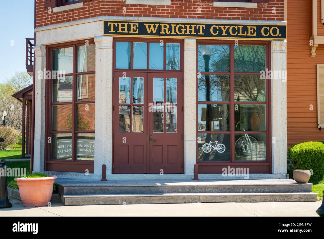 The Bike Shop at The Wright-Dunbar Interpretive Center and Plaza Stock Photo