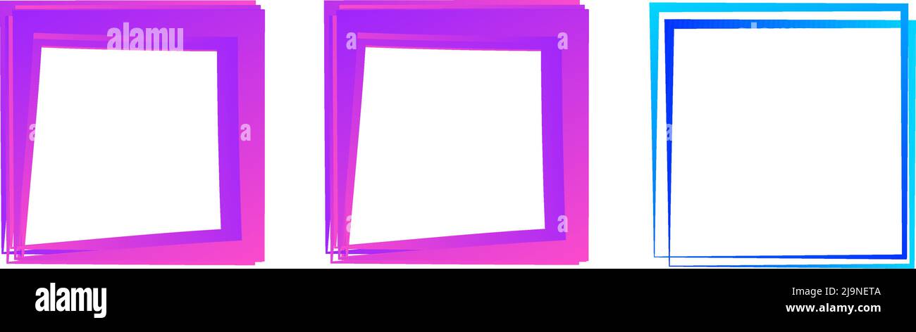 Random square contour frame, border element. Stock vector illustration ...
