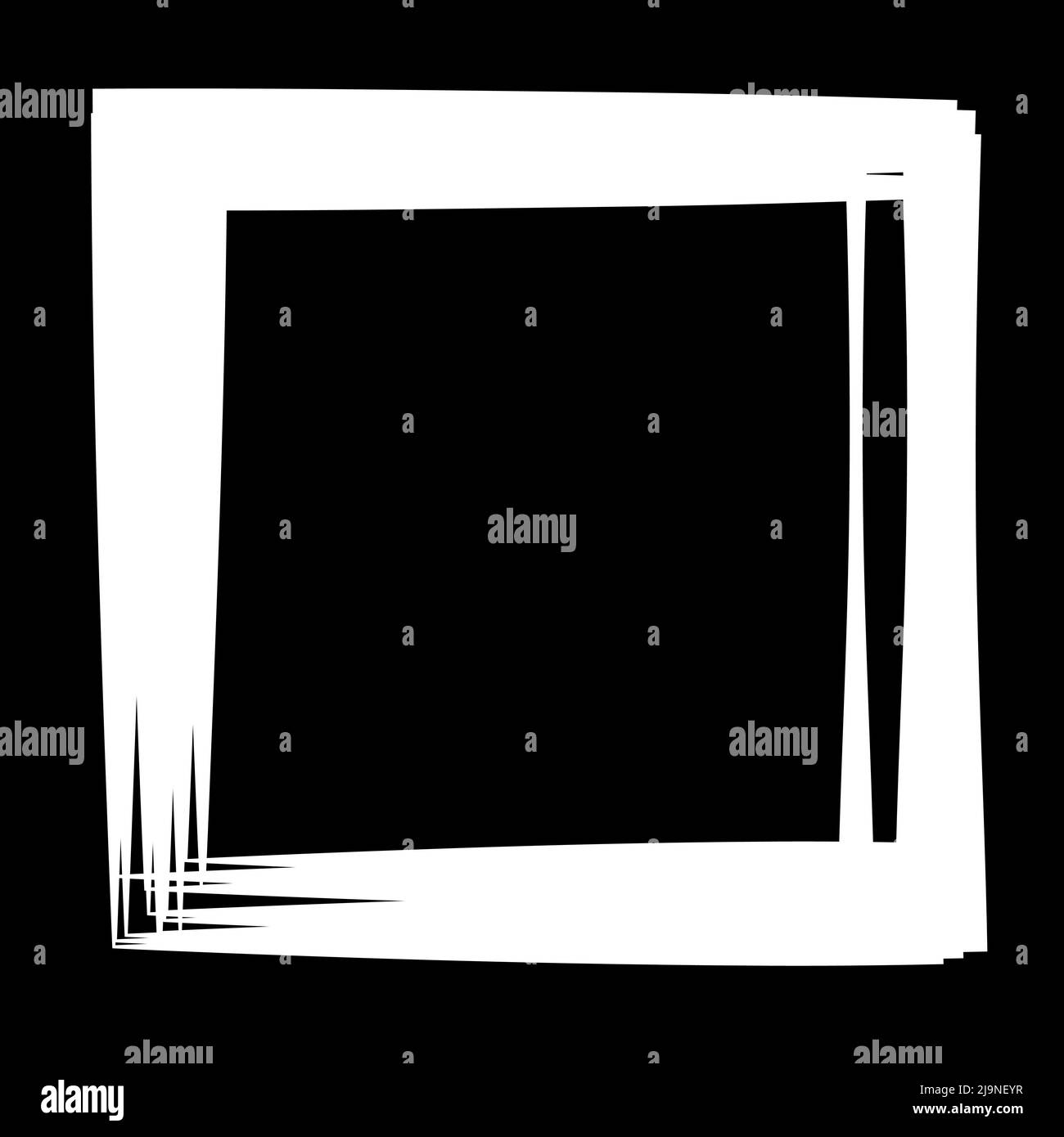 Random square contour frame, border element. Stock vector illustration ...