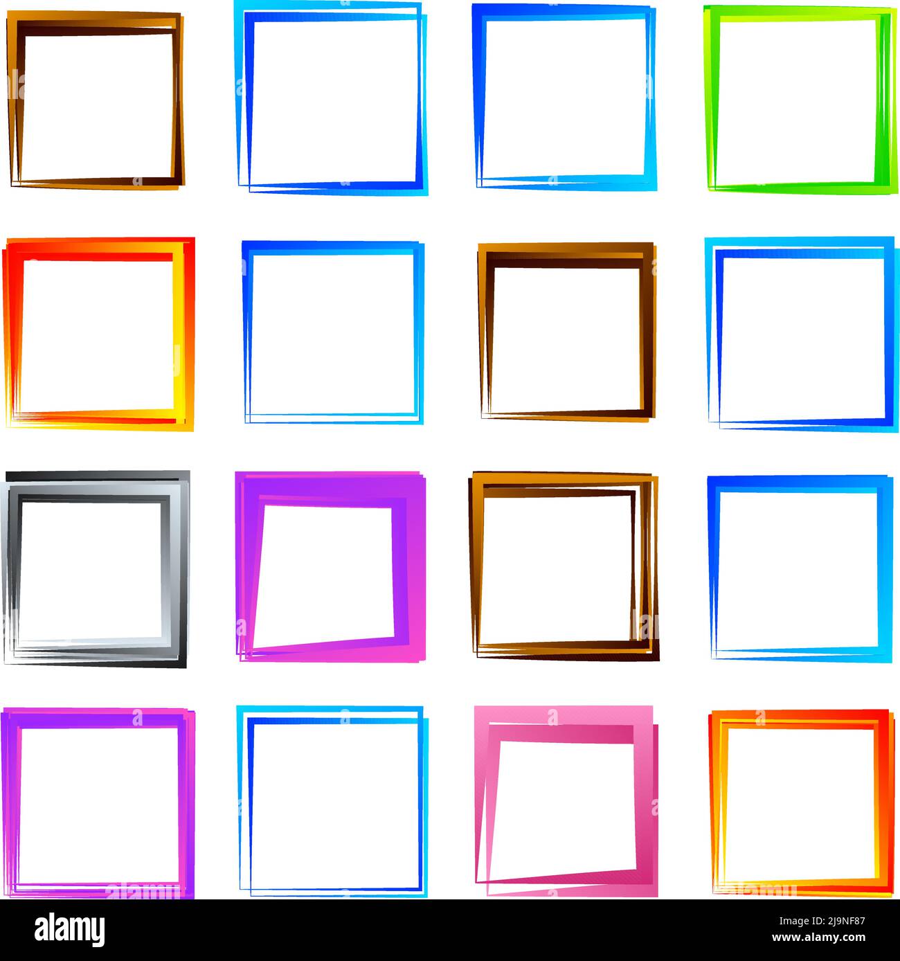 Random square contour frame, border element. Stock vector illustration ...