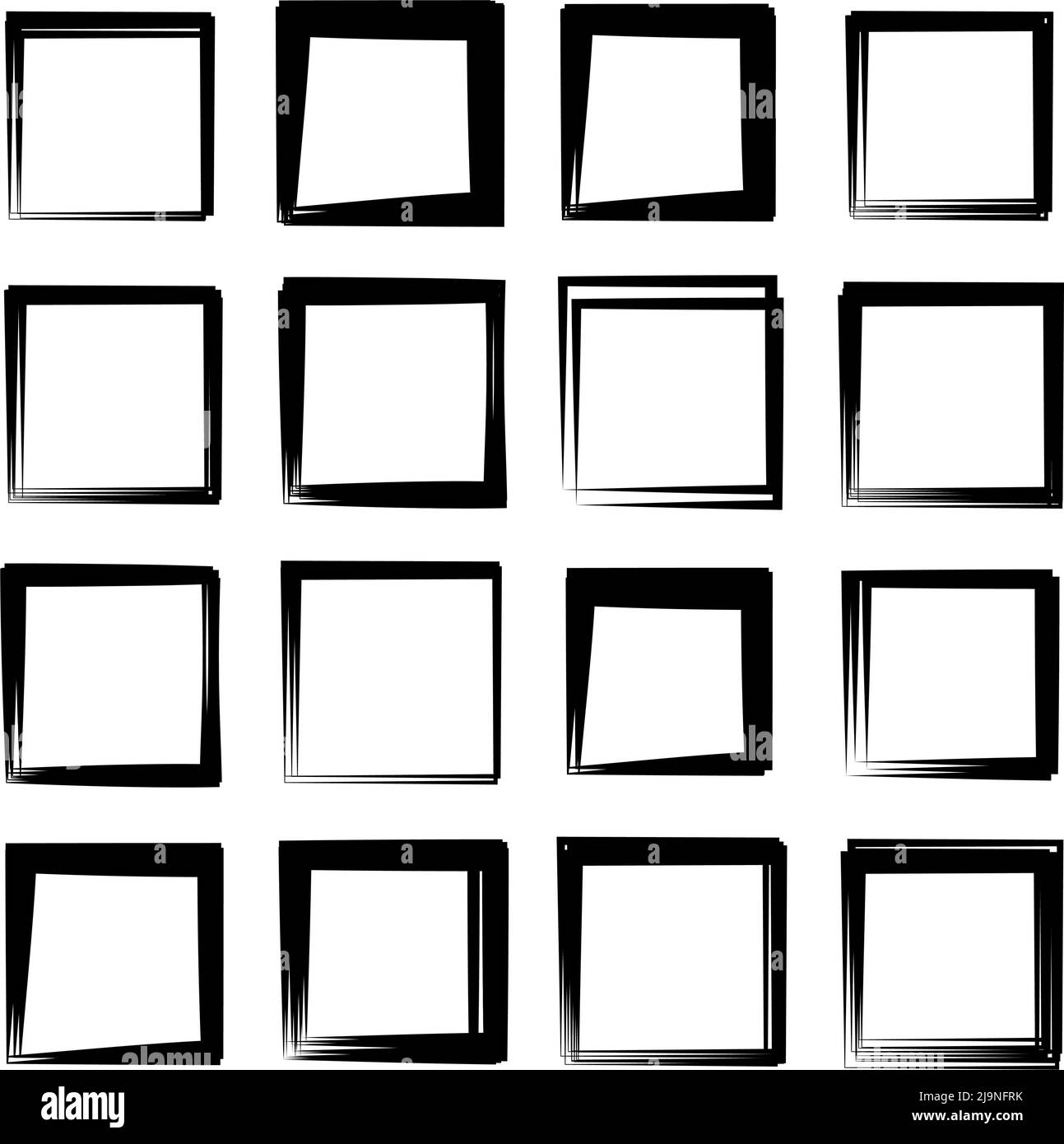 Random Solid Frame Random square contour frame, border element. Stock vector illustration ...