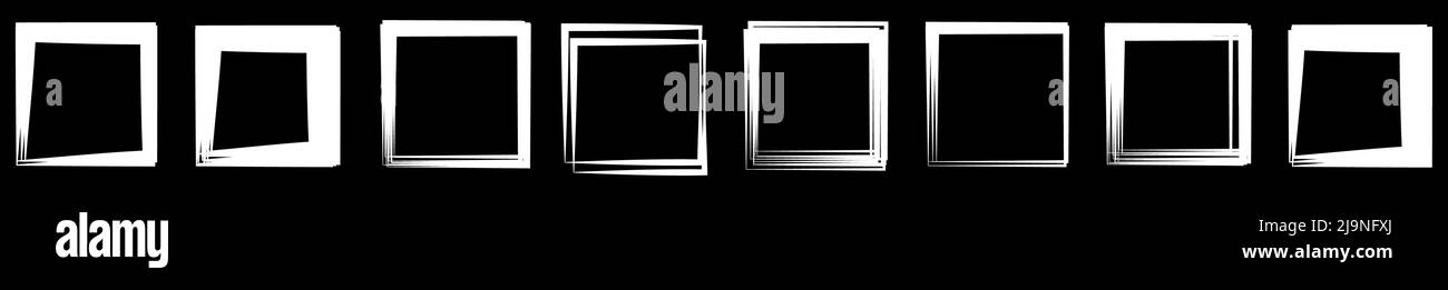 Random square contour frame, border element. Stock vector illustration ...