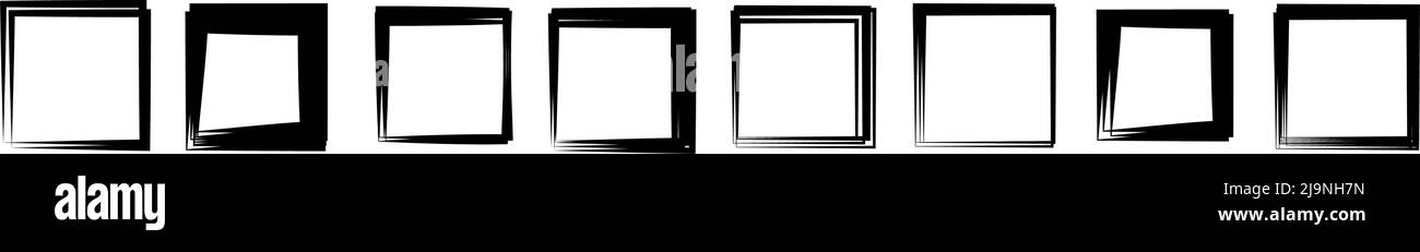 Random Solid Frame Random square contour frame, border element. Stock vector illustration ...