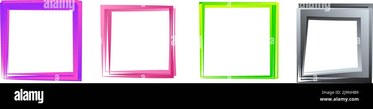 Random square contour frame, border element. Stock vector illustration ...