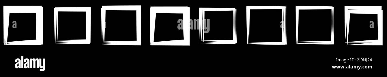 Random square contour frame, border element. Stock vector illustration ...