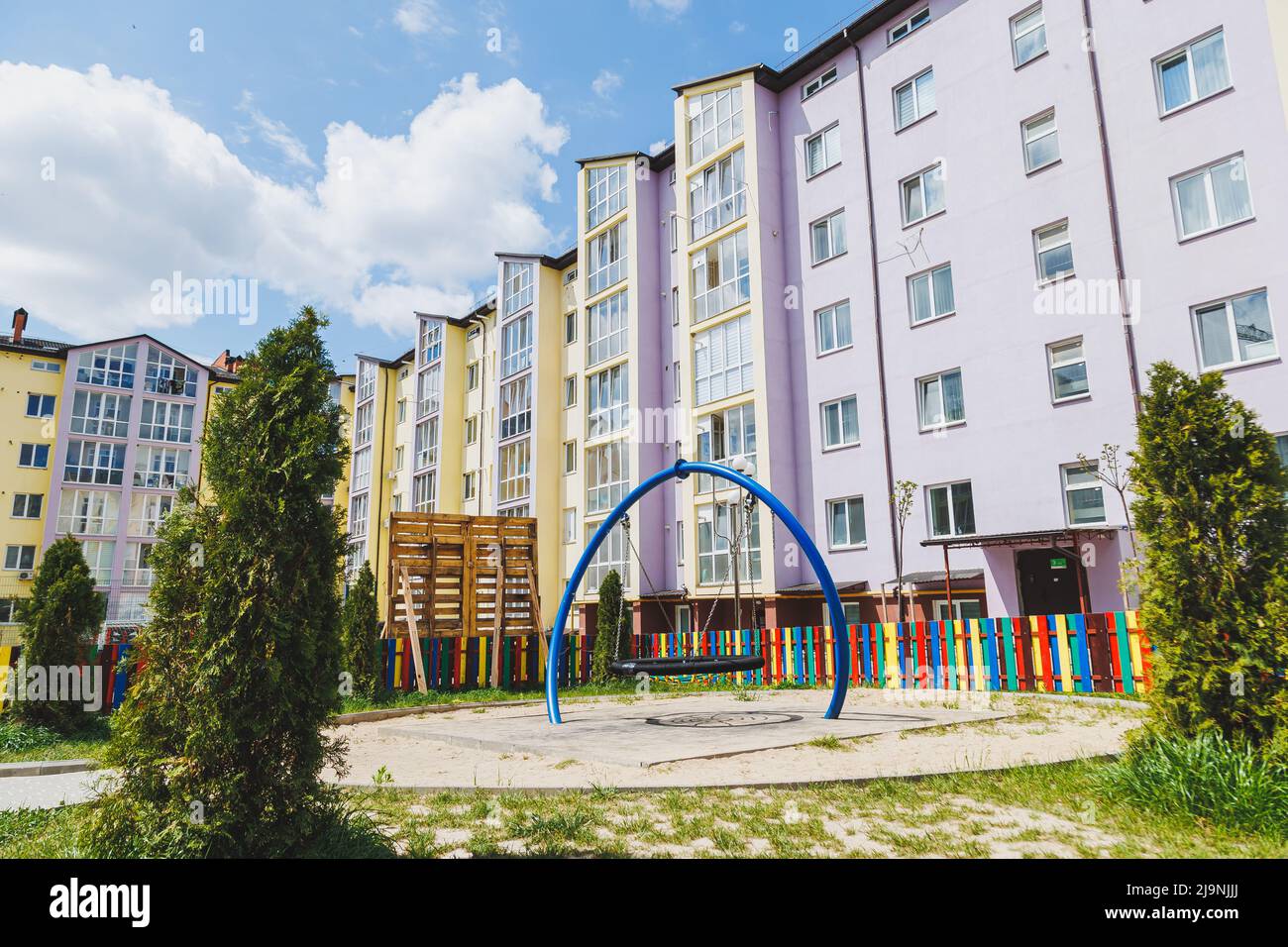 Beautiful view of Family High-Rise Apartments With Play Area