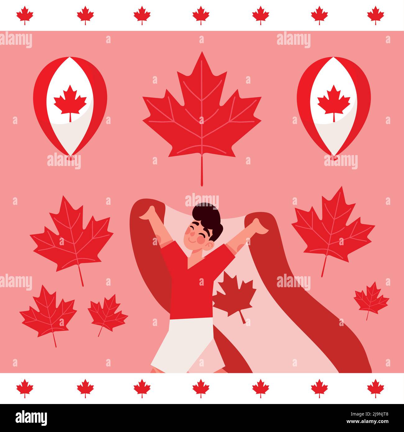 boy celebrating canada day Stock Vector Image & Art - Alamy