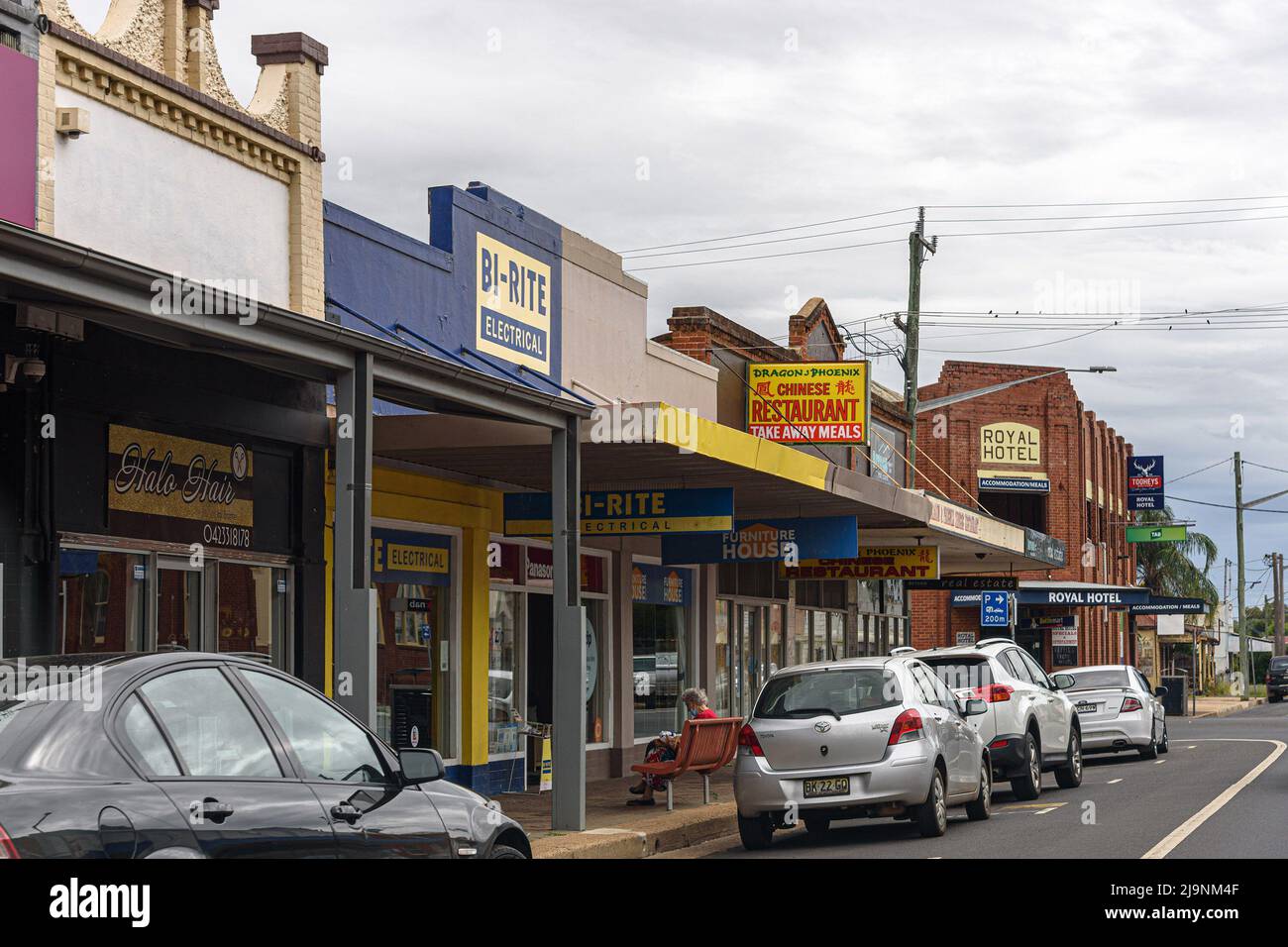 Shops along Miller Street in Gilgandra, New South Wales Stock Photo Alamy