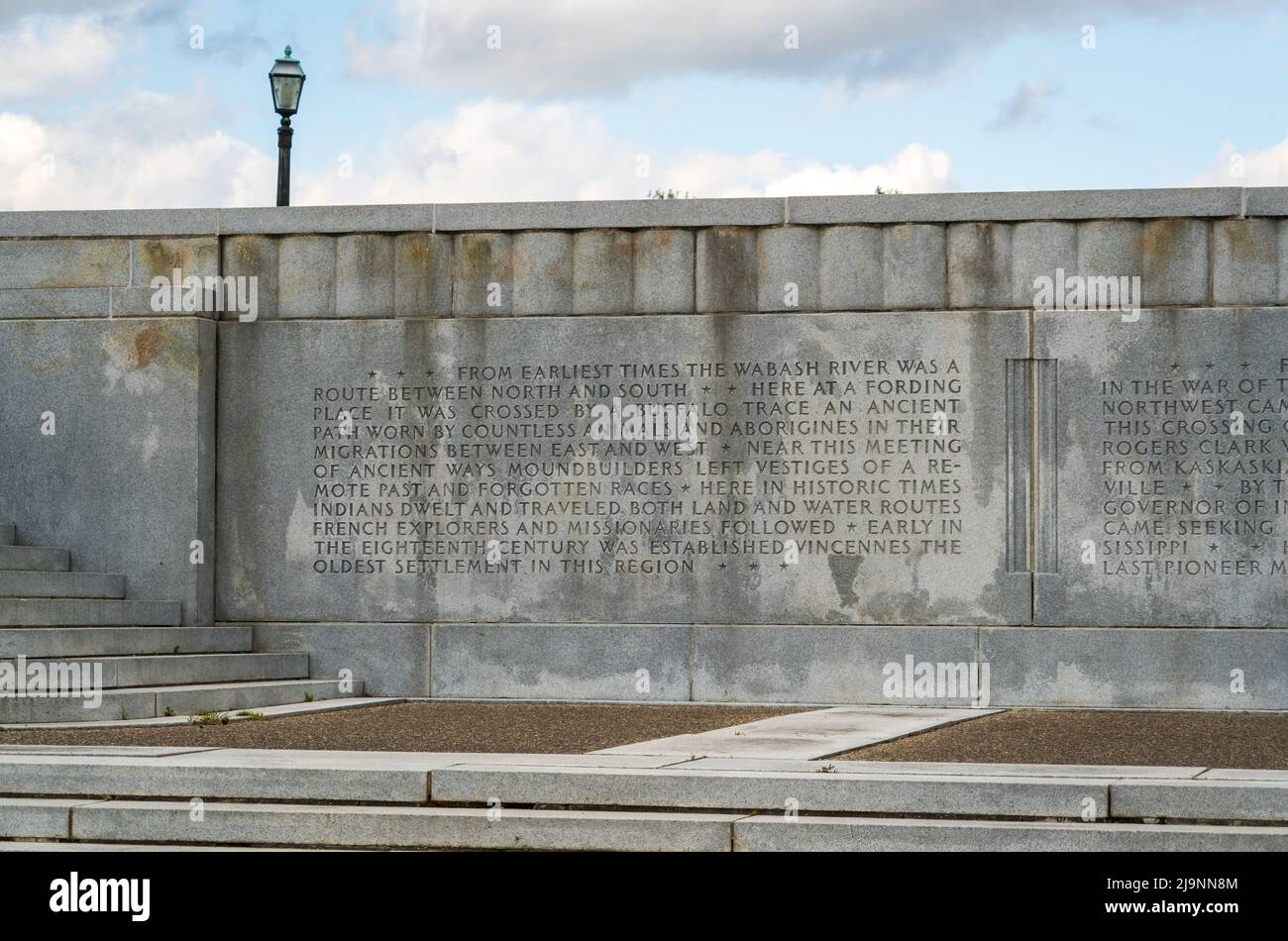 The Engraved Wall at George Rogers Clark Park Stock Photo