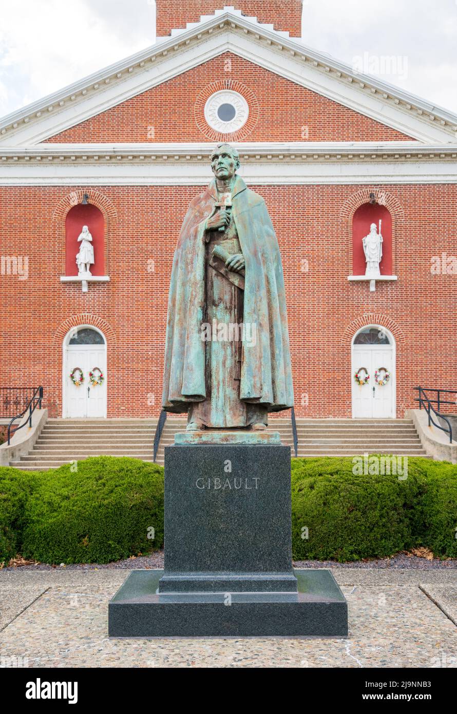 The Father Pierre Gibault Statue at Geroge Rogers Clark Park Stock