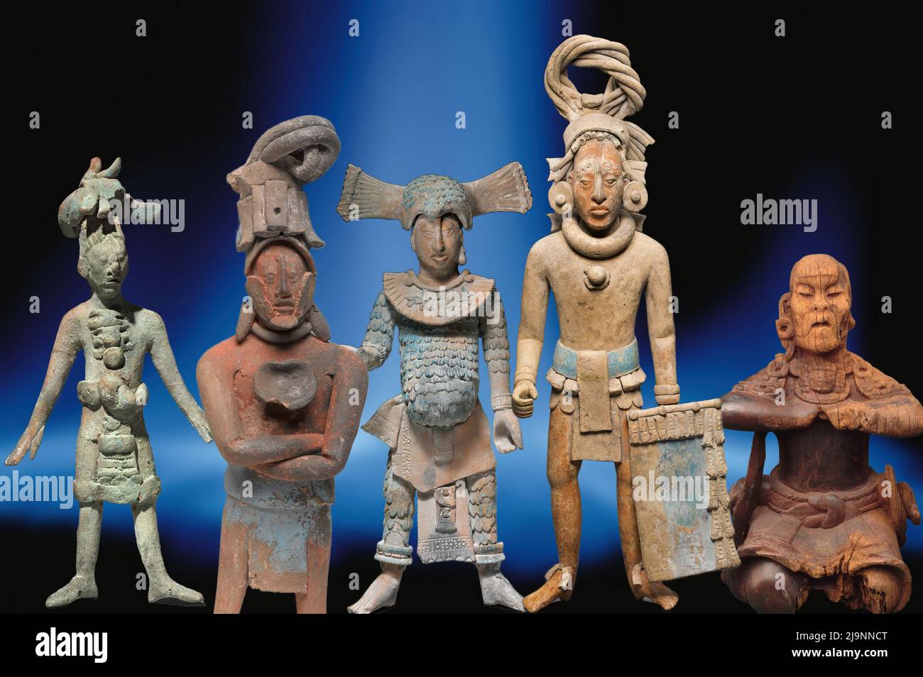 Statuettes depicting Mayan Warriors Stock Photo Alamy