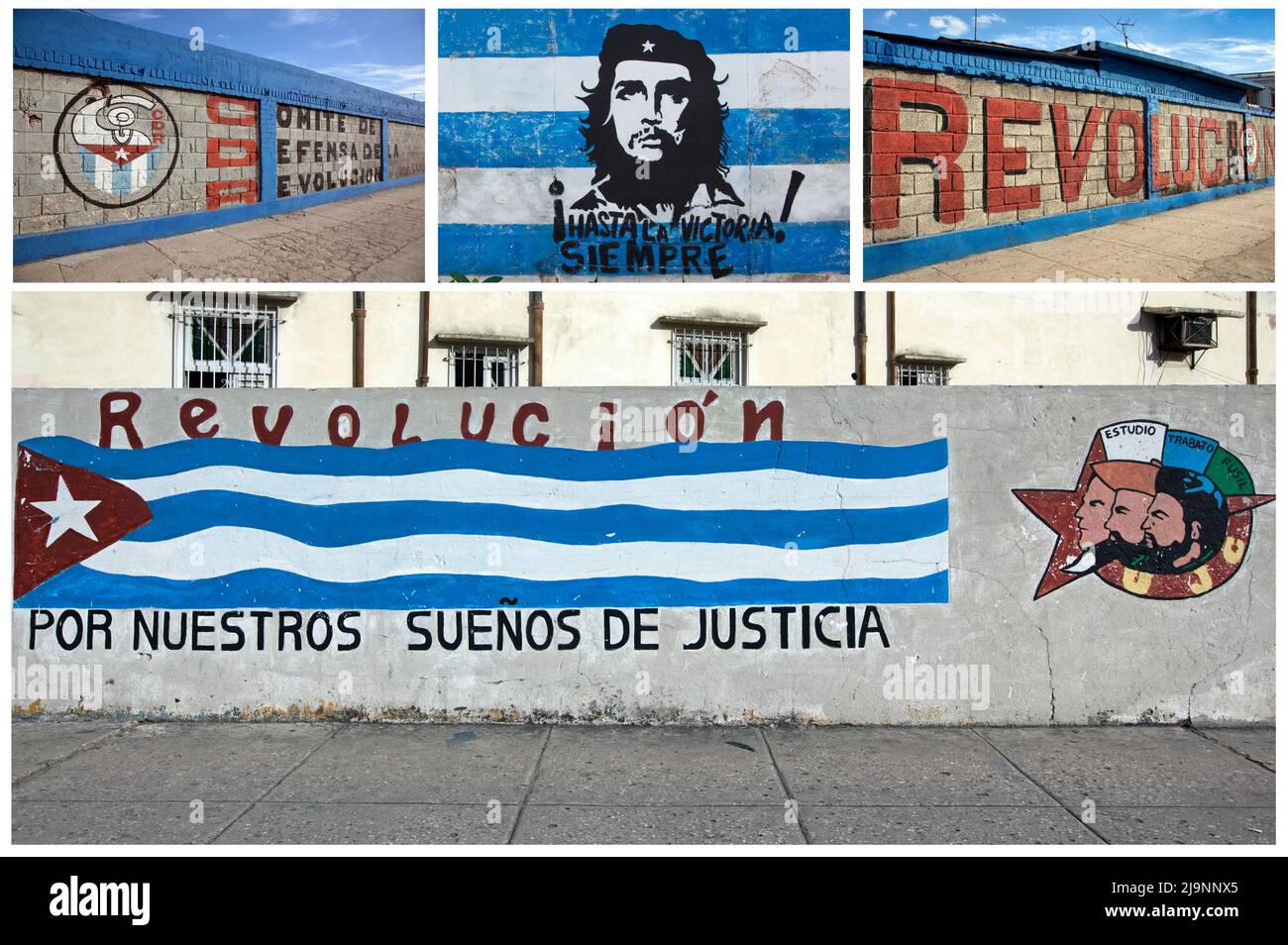 Some Murals in the city of Havana capital of Cuba, which celebrate the Revolution and its historical characters. Stock Photo
