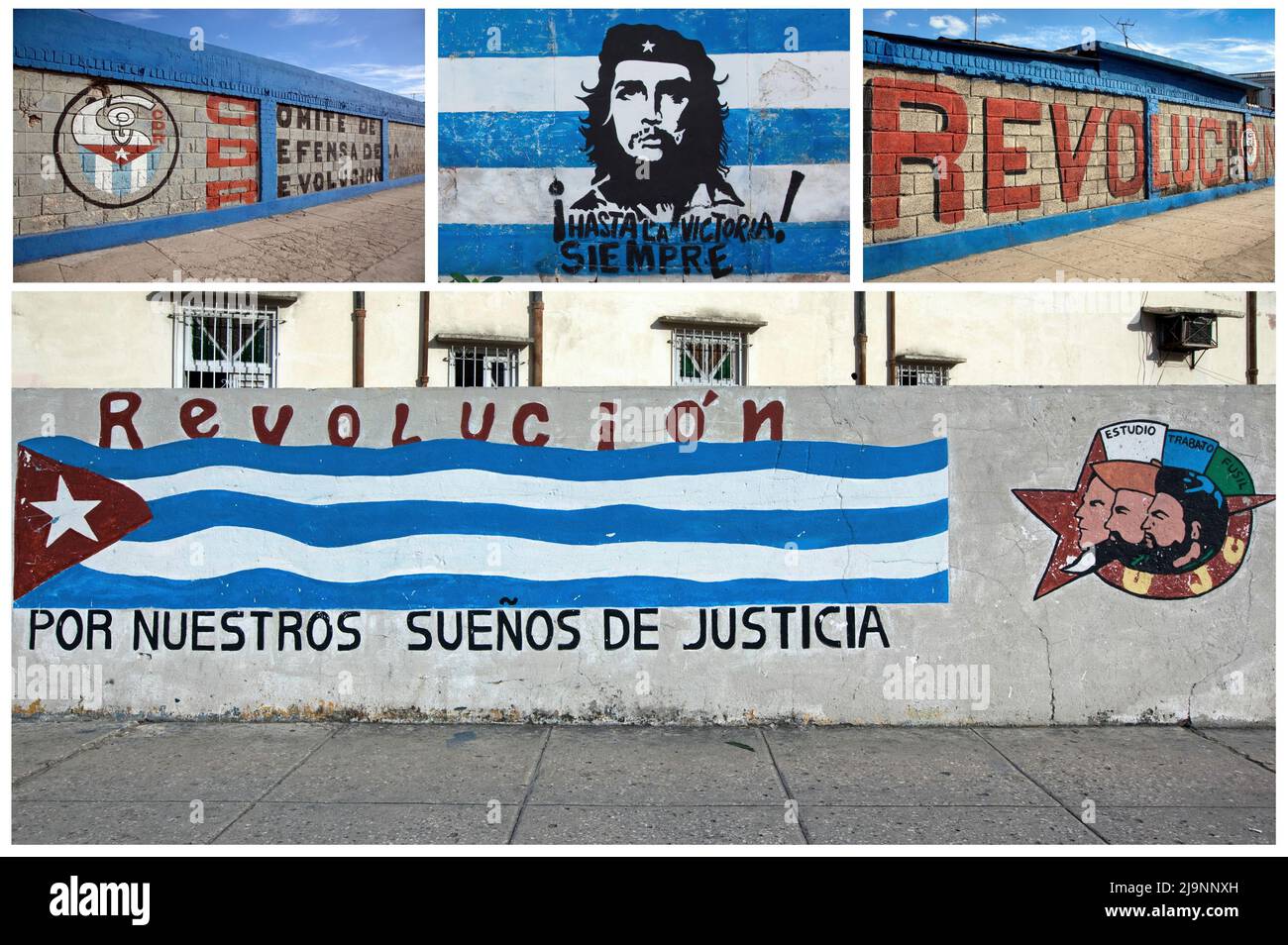 Some Murals in the city of Havana capital of Cuba, which celebrate the Revolution and its historical characters. Stock Photo