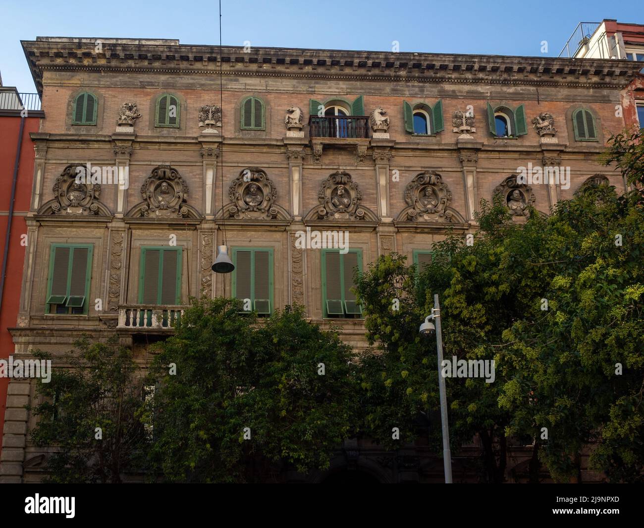 Piazza Bellini, Palazzo Firrao, Naples Stock Photo