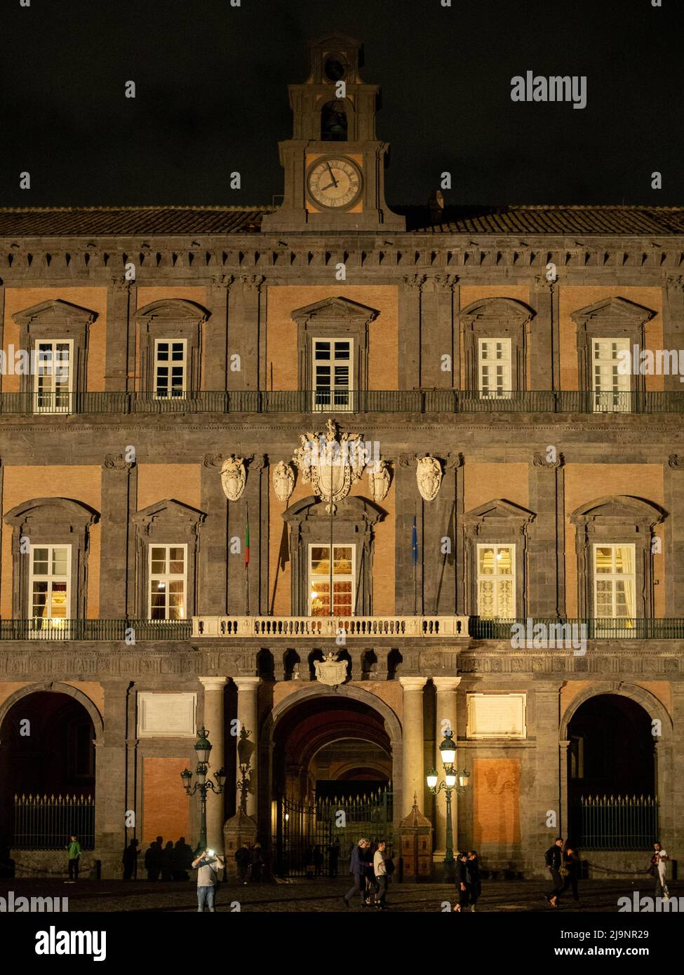 Facade of Naples Royal Palace Stock Photo