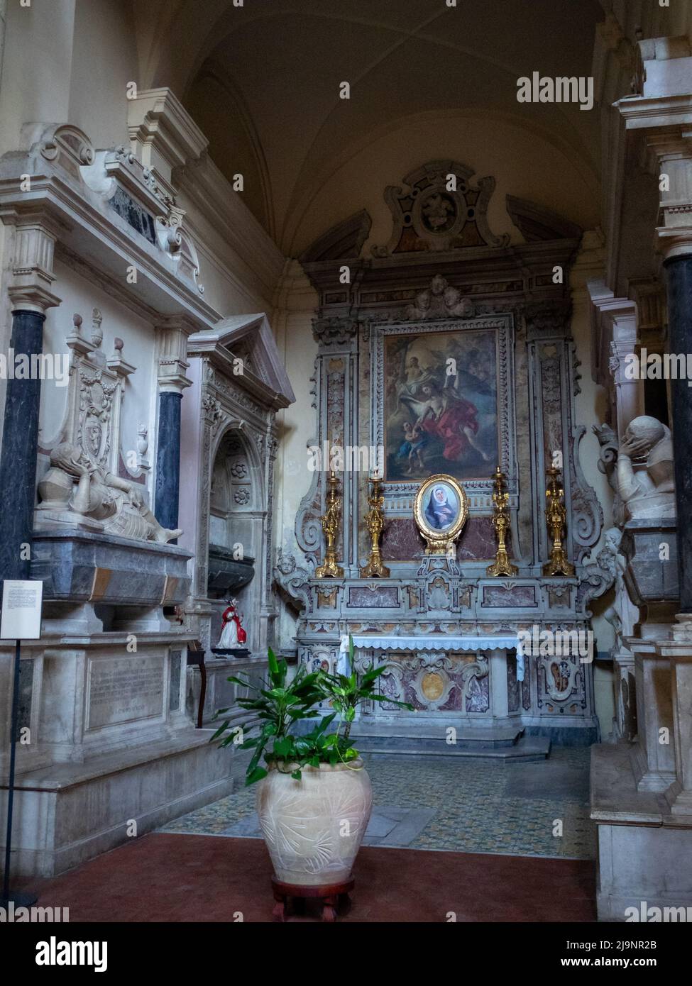 San Lorenzo Maggiore Baroque style chapel, Naples Stock Photo