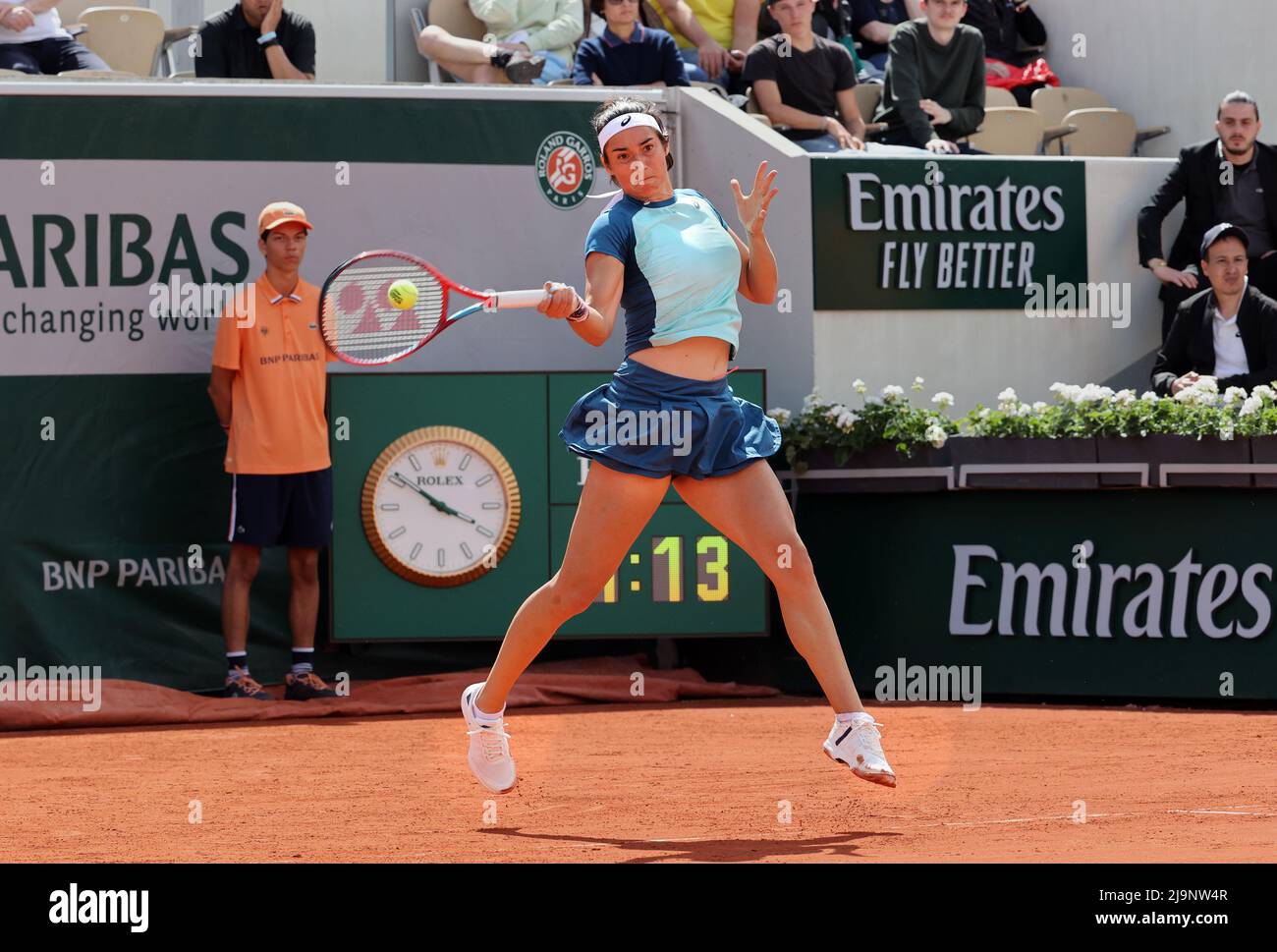 Paris, France. 24th May, 2022. Caroline Garcia of France plays against US player Taylor Townsend during their French Tennis Open match at Roland Garros near Paris, France, on Tuesday 24 May, 2022. Garcia won 6-3, 6-4. Photo by Maya Vidon-White/UPI Credit: UPI/Alamy Live News Stock Photo