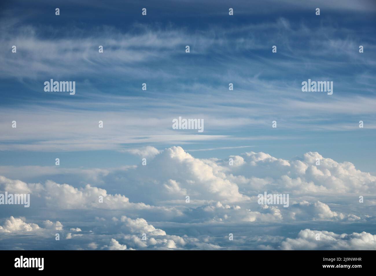 A landscape of large clouds in the sky Stock Photo