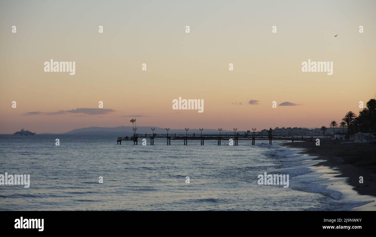 Two palm trees on sunset hi-res stock photography and images - Alamy