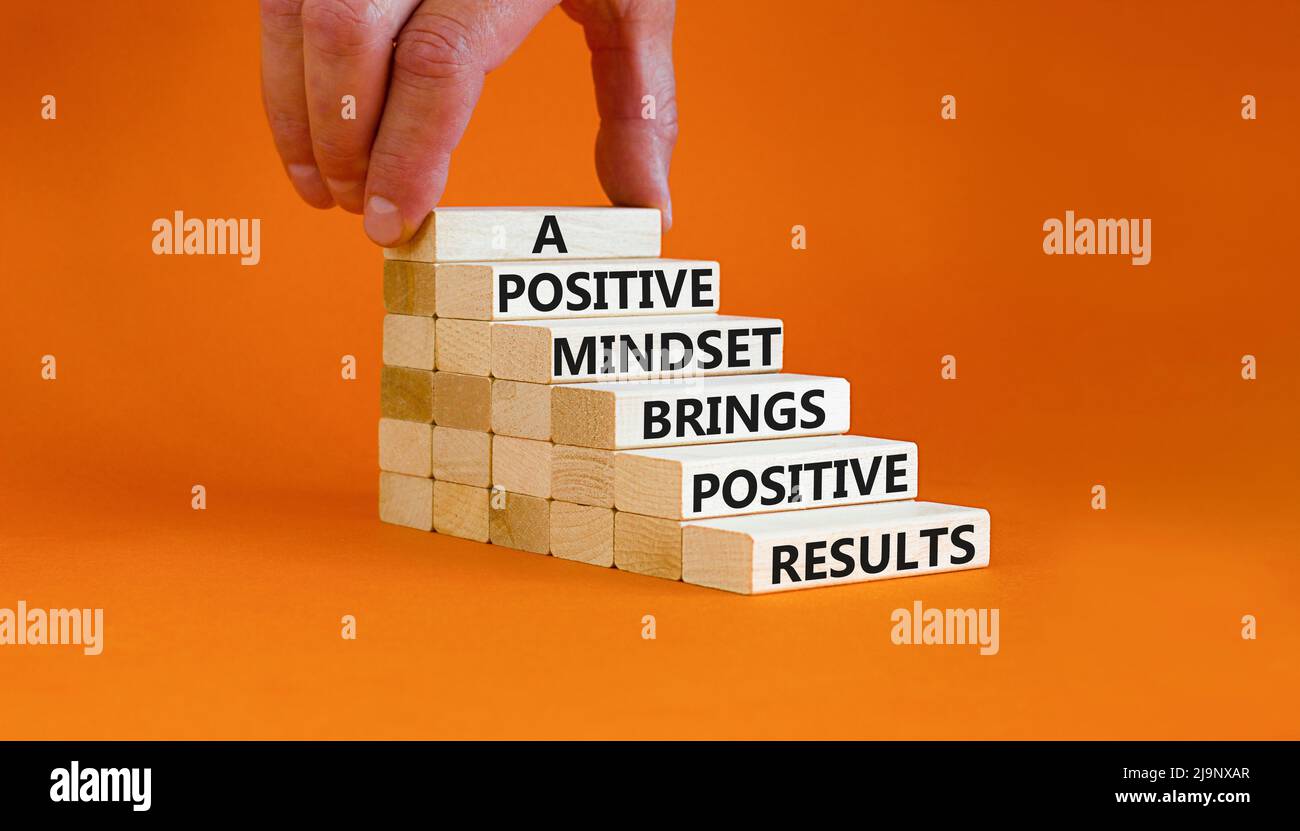 Positive mindset symbol. Wood blocks with words A positive mindset ...