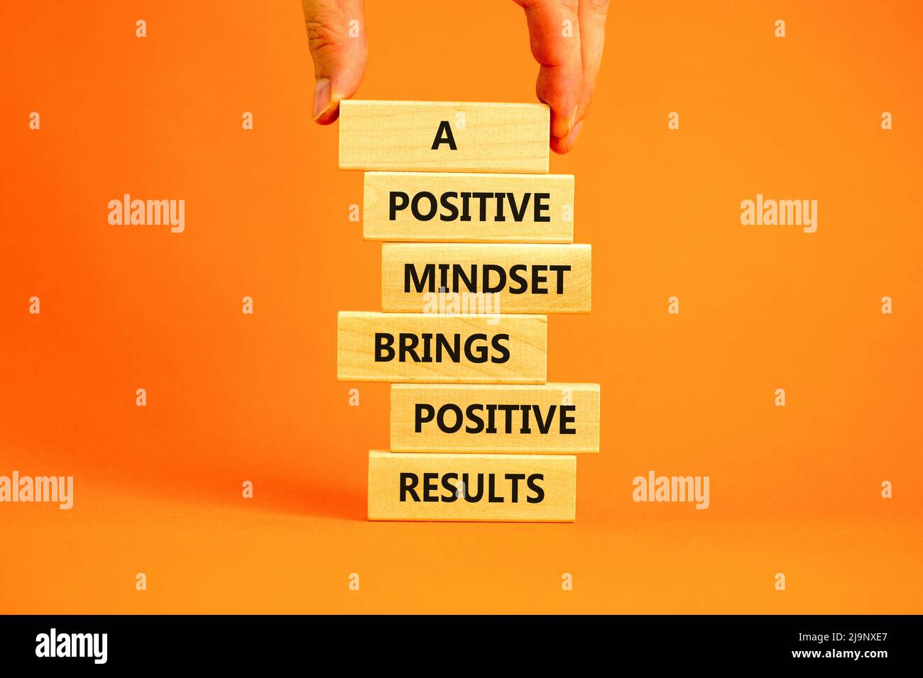 Positive mindset symbol. Wood blocks with words A positive mindset ...