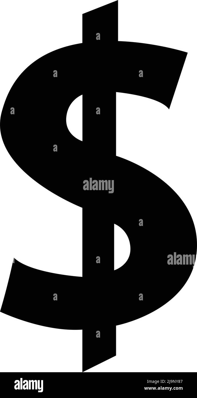 dollar symbol icon. on white background Stock Vector