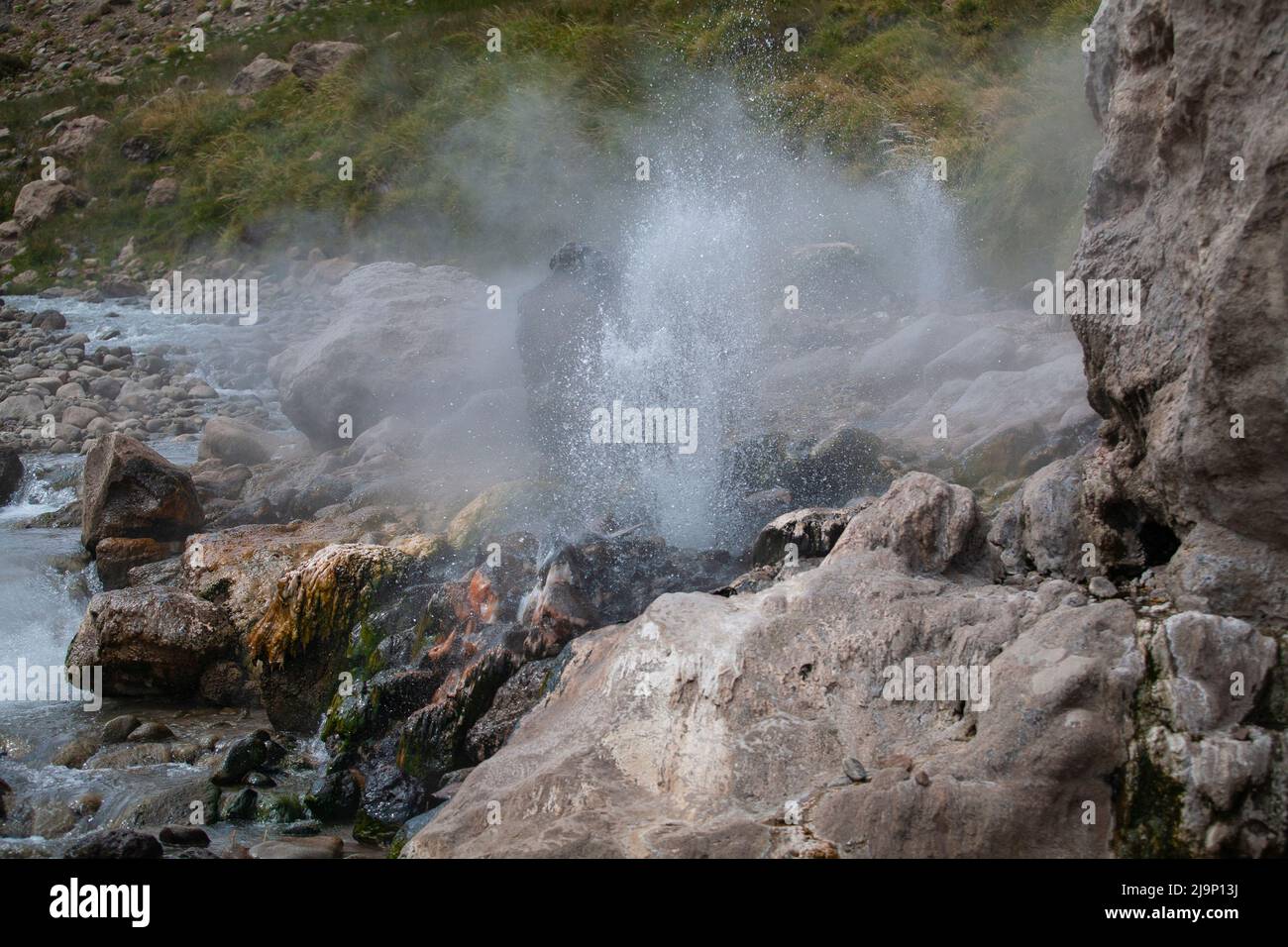 The Los Tachos Trail on the western slopes of the Domuyo volcanic complex in Argentina Stock Photo