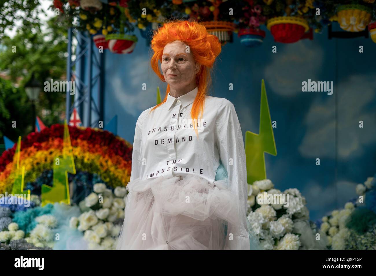 Floral displays celebrating the Queen's Platinum Jubilee are seen at ...