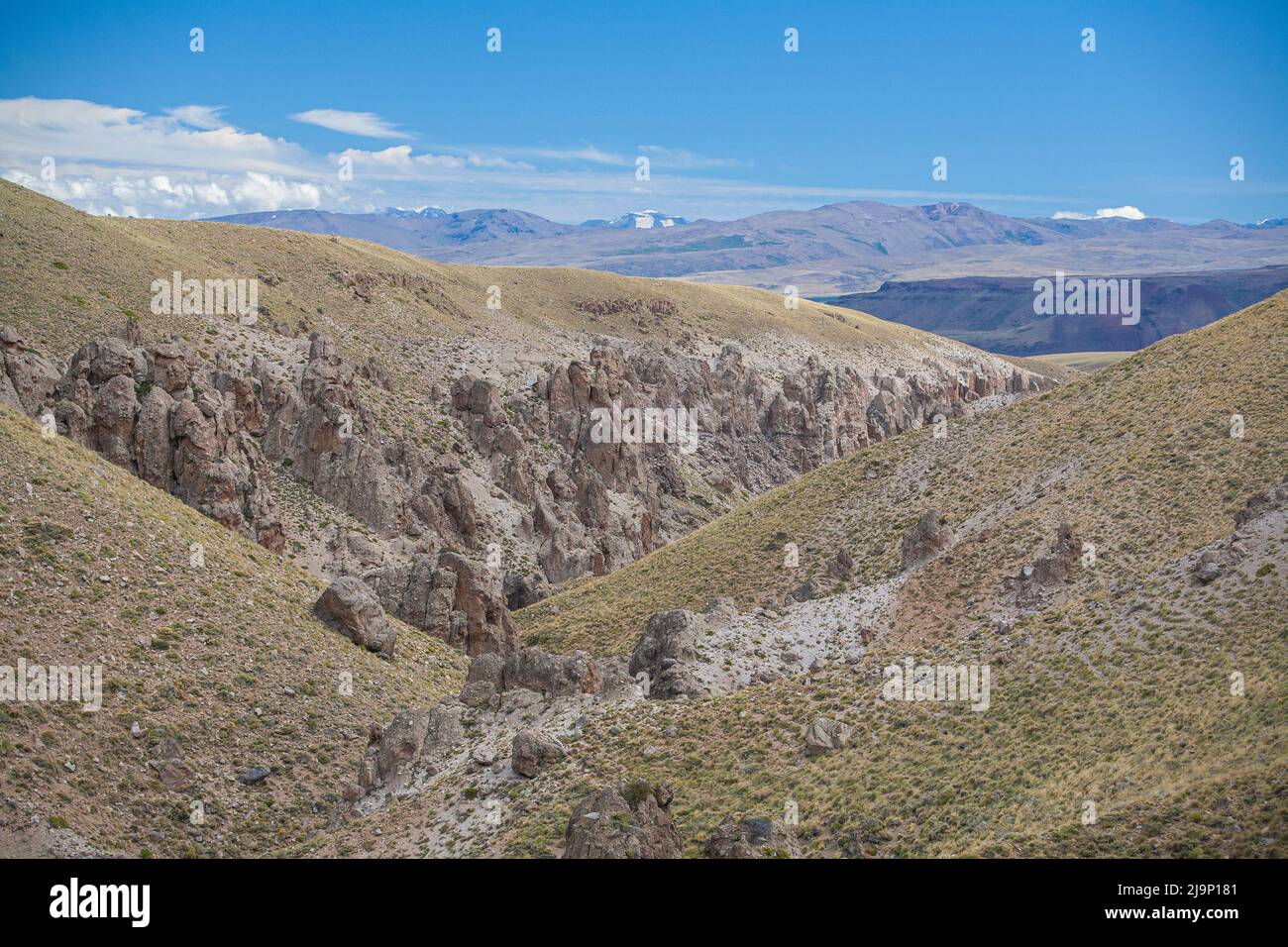 The Los Tachos Trail on the western slopes of the Domuyo volcanic complex in Argentina Stock Photo