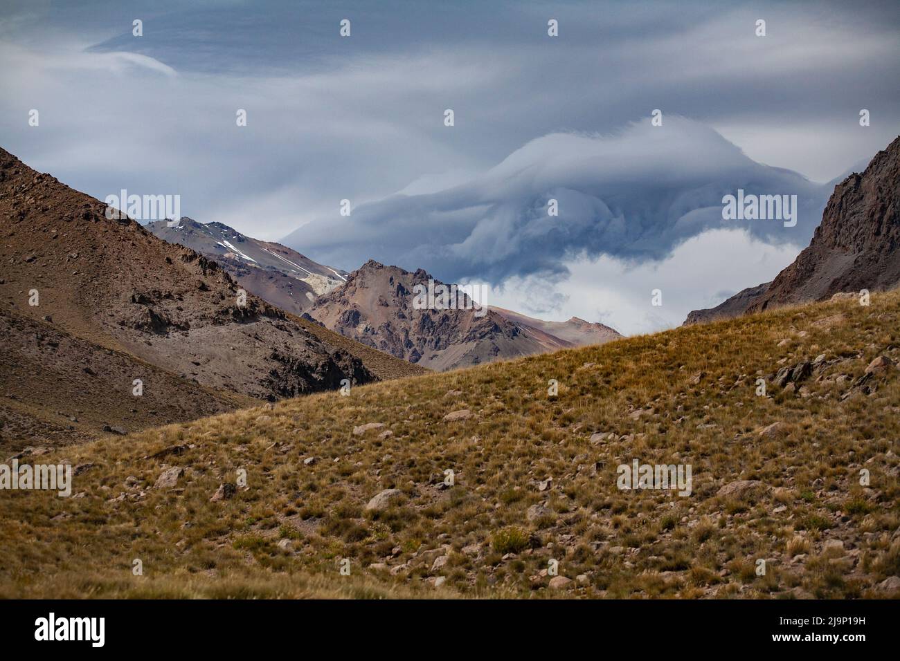 The Los Tachos Trail on the western slopes of the Domuyo volcanic complex in Argentina Stock Photo